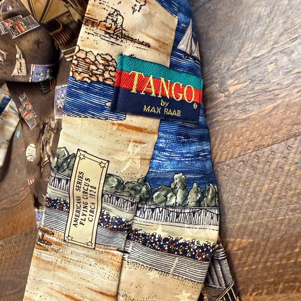 Tango Americana Series Silk Vtg EUC lot of 6 Cars fishing circus baseball train